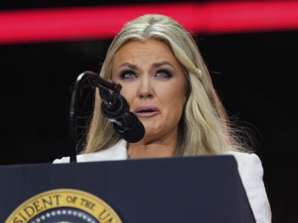 Erika Kirk speaks at a memorial for her husband, conservative activist Charlie Kirk, Sunda