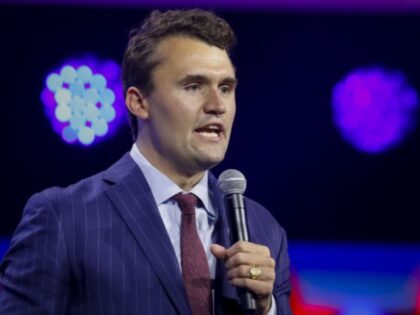 Charlie Kirk, founder and executive director of Turning Point USA, speaks at the Turning P