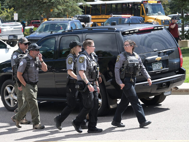 Evergreen, Colorado, school shooting Law enforcement officers respond to a shooting at Evergreen High School in Evergreen, Colo