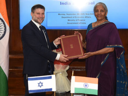 Bezalel Smotrich traveled to New Delhi on Monday to sign a bilateral investment agreement
