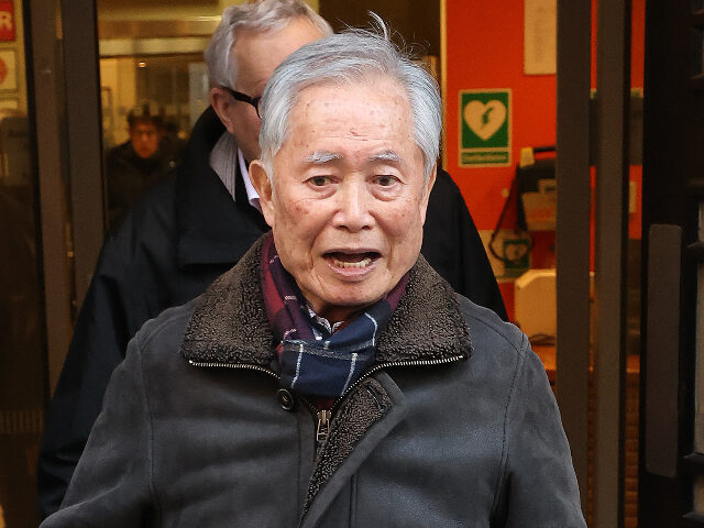 LONDON, ENGLAND - JANUARY 20: George Takei leaving BBC Radio 2 on January 20, 2023 in Lond