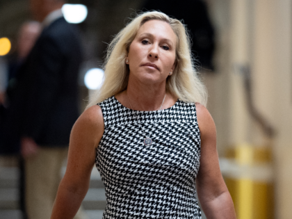 WASHINGTON, DC - JUNE 4: Rep. Marjorie Taylor Greene (R-GA) arrives for a weekly GOP caucu