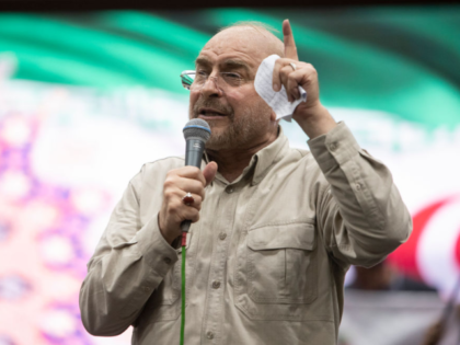 TEHRAN, IRAN - 2024/06/26: Iran's parliament speaker Mohammad Bagher Ghalibaf, the candida