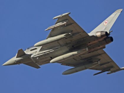 A Eurofighter Typhoon T3 of the British Royal Air Force participates in the Tactical Leade