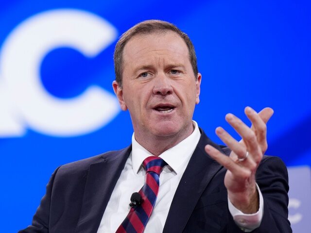 Conservatives Gather For Annual CPAC Conference In Washington DC OXON HILL, MARYLAND - FEBRUARY 20: U.S. Sen. Eric Schmitt (R-MO) speaks at the Conservativ