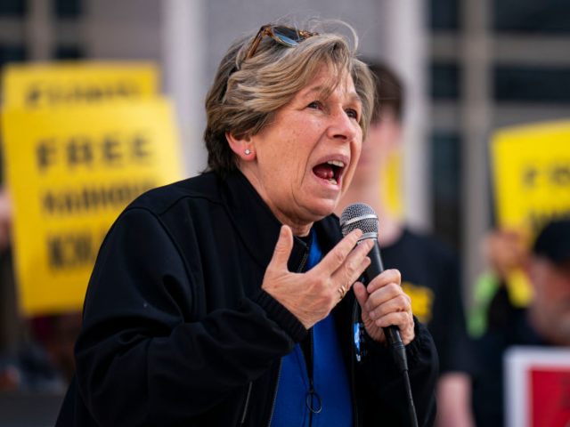 Randi Weingarten, president of the American Federation of Teachers, speaks during a rally