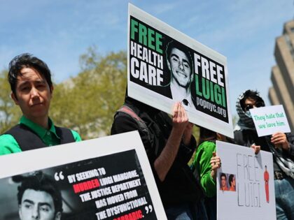 MSNBC - NEW YORK, NEW YORK - APRIL 25: People gather at Foley Square to support Luigi Mang