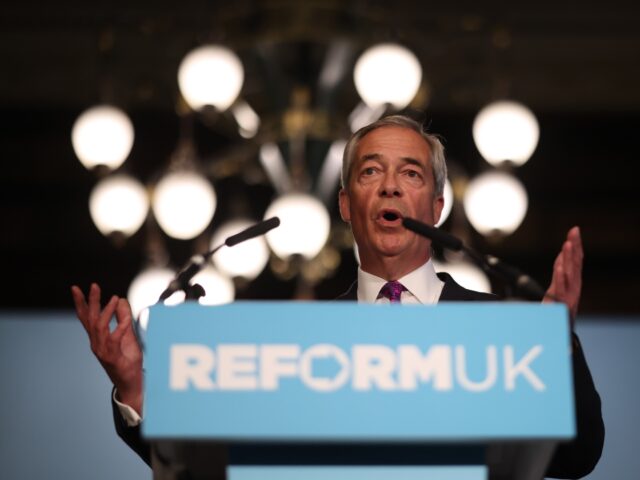 LONDON, ENGLAND - MAY 27: Reform UK Leader Nigel Farage speaks during a press conference o