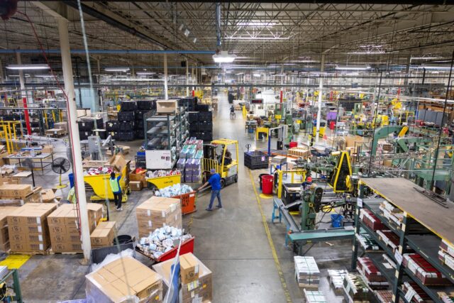 US-STEEL-MANUFACTURING-FOOD-ECONOMY General view of the manufacturing facilities of the Independent Can Company in Belcamp, Ma