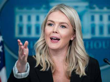 Karoline Leavitt, White House press secretary, during a news conference in the James S. Br