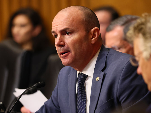GettyImages-2225244870 WASHINGTON, DC - JULY 15: Sen. Mike Lee (R-UT) speaks during a confirmation hearing before