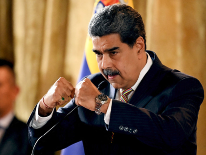 Venezuela's President Nicolas Maduro gestures as he speaks during a meeting at the Nationa