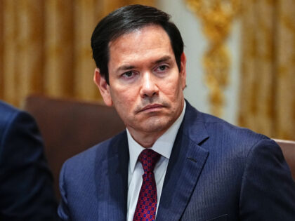 Doug Burgum, US secretary of the interior, from left, Marco Rubio, US secretary of state,