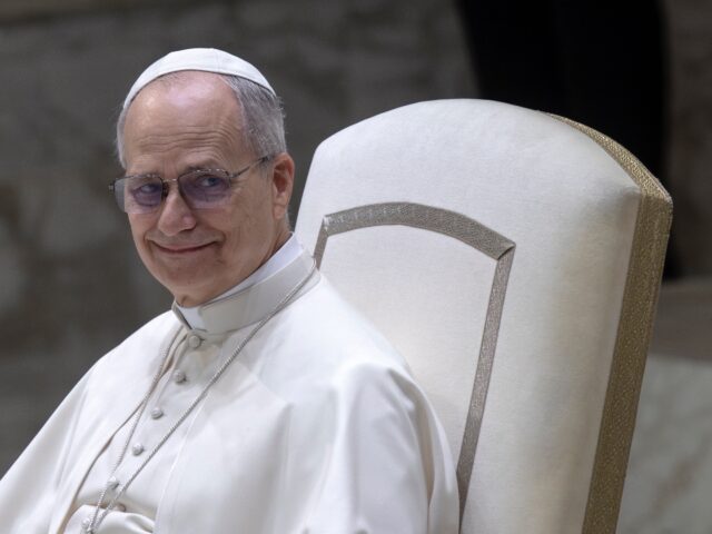 VATICAN CITY, VATICAN - 2025/08/27: Pope Leo XIV seen during his weekly general audience i