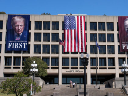 WASHINGTON, DC - AUGUST 25: Images of U.S. President Donald Trump and former President The