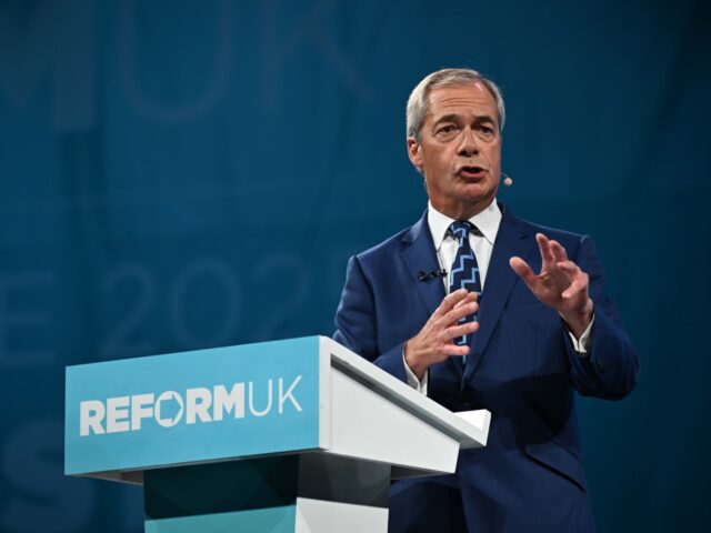 BIRMINGHAM, UNITED KINGDOM - SEPTEMBER 5: Reform UK leader Nigel Farage addresses delegate