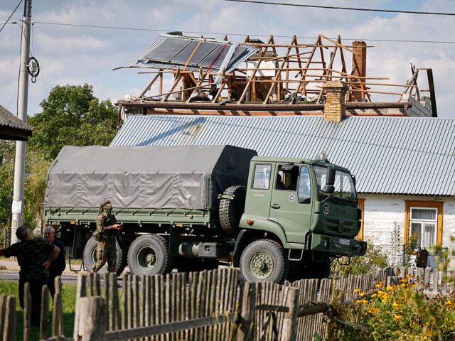 POLAND-RUSSIA-UKRAINE-DRONE-ATTACK Police and army inspect damage to a house destroyed by debris from a shot down Russian dro