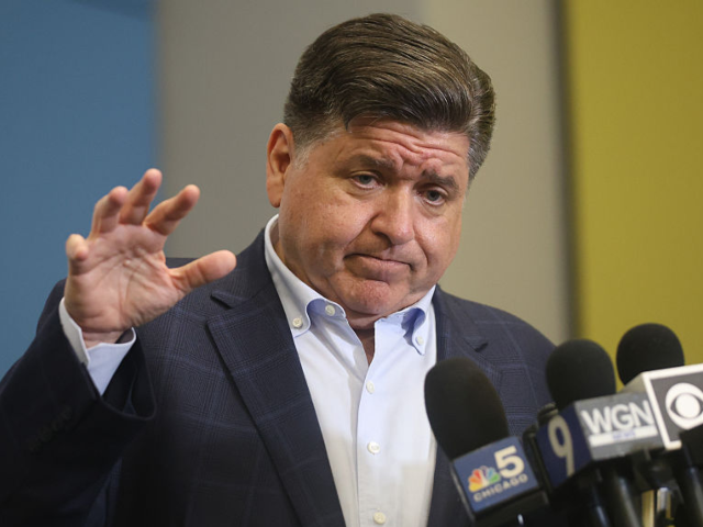 GettyImages-2234074712 JB Pritzker, governor of Illinois, during a news conference at the FABTECH expo in Chicago