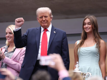 NEW YORK, NEW YORK - SEPTEMBER 07: (L-R) U.S. President Donald Trump and granddaughter Ara