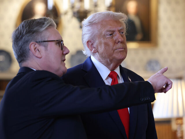 AYLESBURY, ENGLAND - SEPTEMBER 18: U.S. President Donald Trump and British PM Keir Starmer