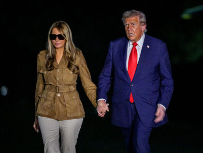 WASHINGTON, DC - SEPTEMBER 18: U.S. President Donald Trump and first lady Melania Trump ar