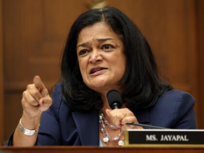 WASHINGTON, DC - SEPTEMBER 17: U.S. Rep. Pramila Jayapal (D-WA) questions Federal Bureau o