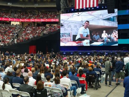 The memorial service is held for political activist Charlie Kirk at State Farm Stadium on