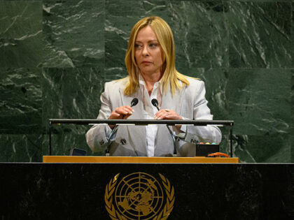 NEW YORK, NEW YORK - SEPTEMBER 24: Italian Council of Ministers President Giorgia Meloni s