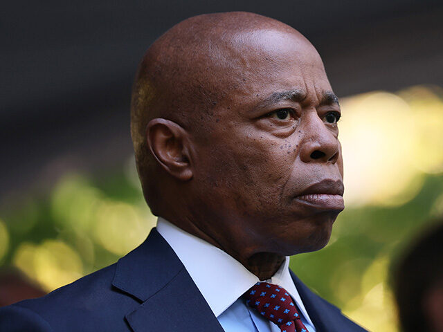 NYC Mayor Eric Adams listens as names of the victims of the 9/11 terror attack are read du