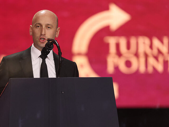 White House Deputy Chief of Staff Stephen Miller speaks during the public memorial service