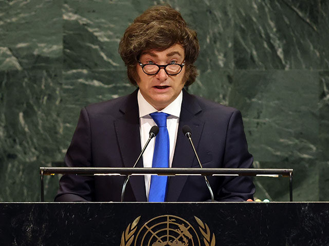 President of Argentina Javier Milei addresses the United Nations (UN) General Assembly dur