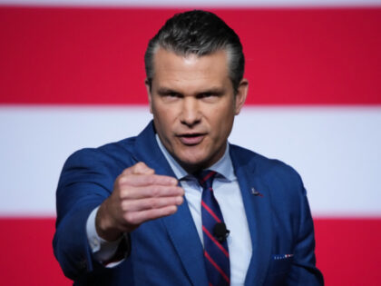 U.S. Secretary of War Pete Hegseth speaks to senior military leaders at Marine Corps Base