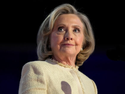 Former Secretary of State Hillary Clinton speaks during the first day of Democratic Nation