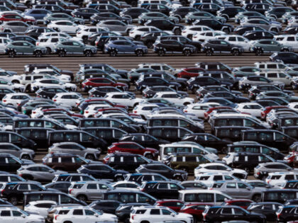 Hyundai Motor Co. vehicles bound for shipment parked at the company's Ulsan plant in
