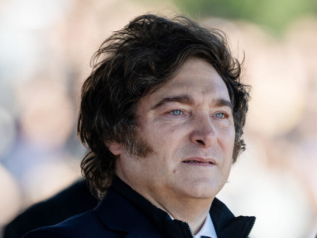 President of Argentina Javier Milei attends the 'Flag Day' commemoration at Camp