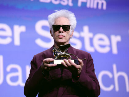 VENICE, ITALY - SEPTEMBER 06: Jim Jarmusch receives the Golden Lion for Best Film for “F