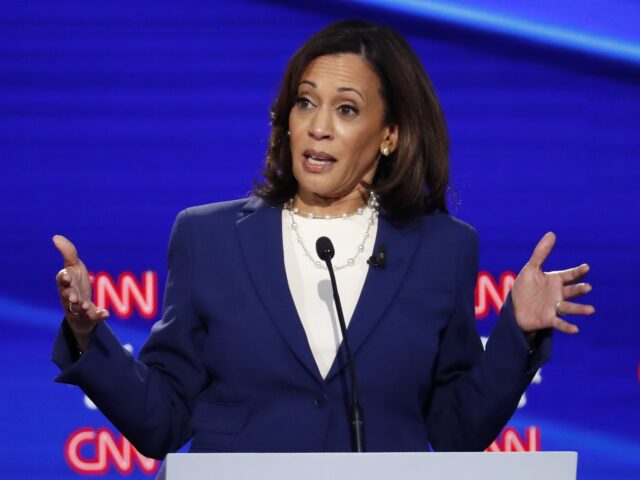 FILE - In this Oct. 15, 2019, file photo, then-Democratic presidential candidate Sen. Kama