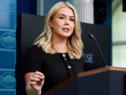 White House Press Secretary Karoline Leavitt speaks during a press briefing in the Brady P