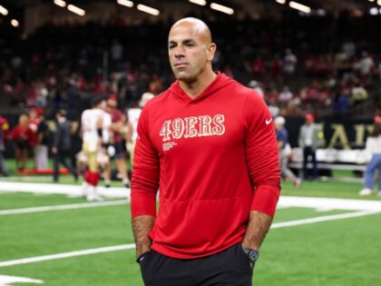 NEW ORLEANS, LOUISIANA - SEPTEMBER 14: Defensive coordinator Robert Saleh looks on prior t