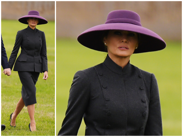 Fashion Notes: Melania Trump Visits British Royals in Striking Dior Haute Couture Suit and Hat