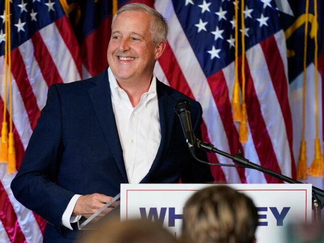 Republican National Committee Chairman Michael Whatley speaks during his campaign launch e