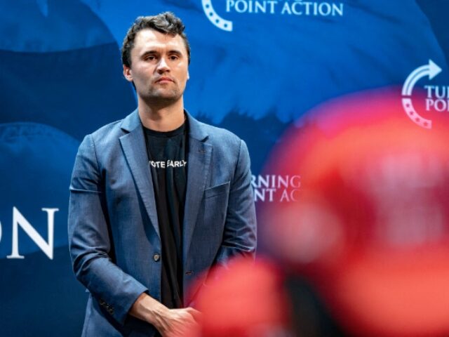 Conservative political activist Charlie Kirk, founder of Turning Point Action, speaks duri