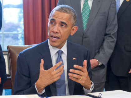 U.S. President Barack Obama speaks before signing S. 1086, the Child Care and Development