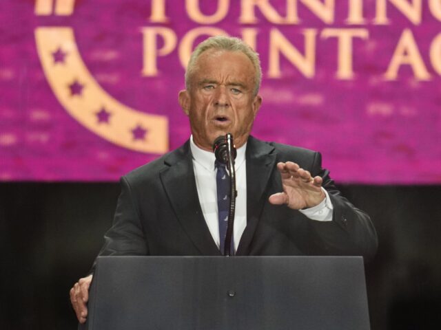 RKF Jr. Charlie Kirk (John Locher / Associated Press) Health and Human Services Secretary Robert F. Kennedy Jr. speaks at a memorial for conserv