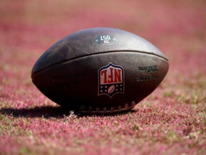 LANDOVER, MD - SEPTEMBER 15: A close up view of a Wilson official NFL “The Duke” brown