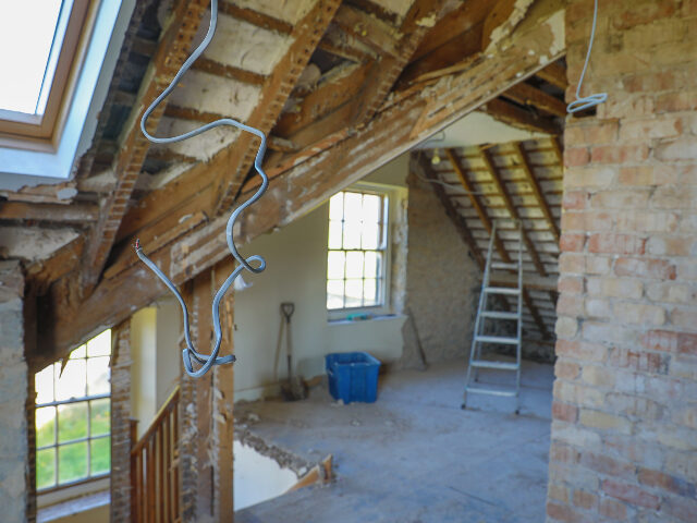 Refurbishing job, electrical wires exposed