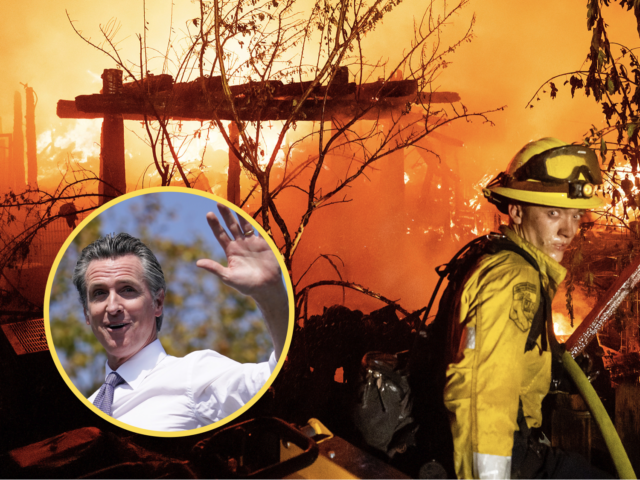 Screen Shot 2025-09-03 at 4.30.52 AM Main: A firefighter battles the 6-5 Fire burning through the Chinese Camp community of Tuo