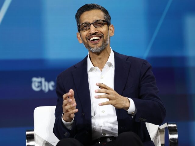 Sundar Pichai of Google is happy