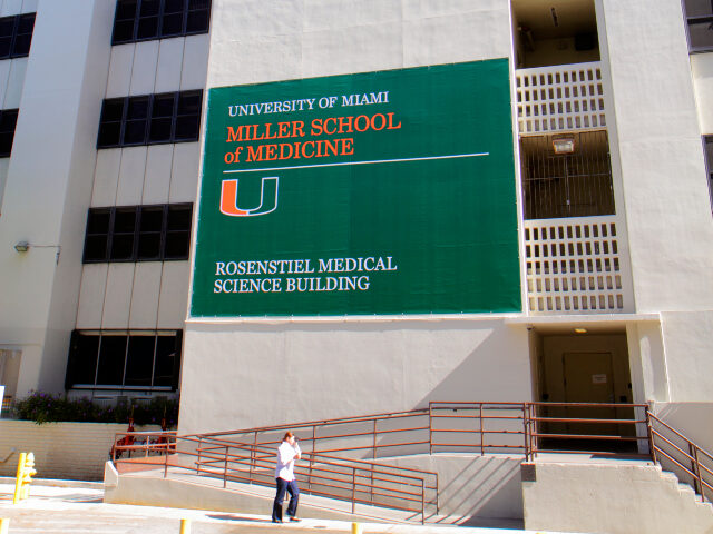 The exterior of the University of Miami Miller School of Medicine, Rosenstiel Medical Scie