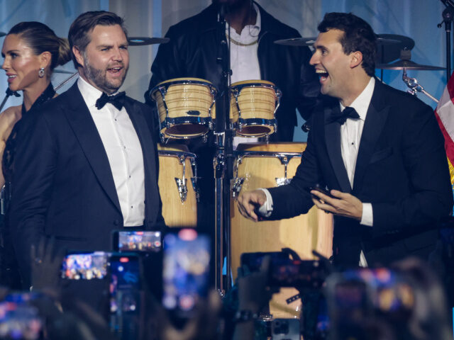 Vance and Charlie Kirk U.S. Vice President-elect JD Vance (C), Bettina Anderson (L), and Charlie Kirk (R), co-fou